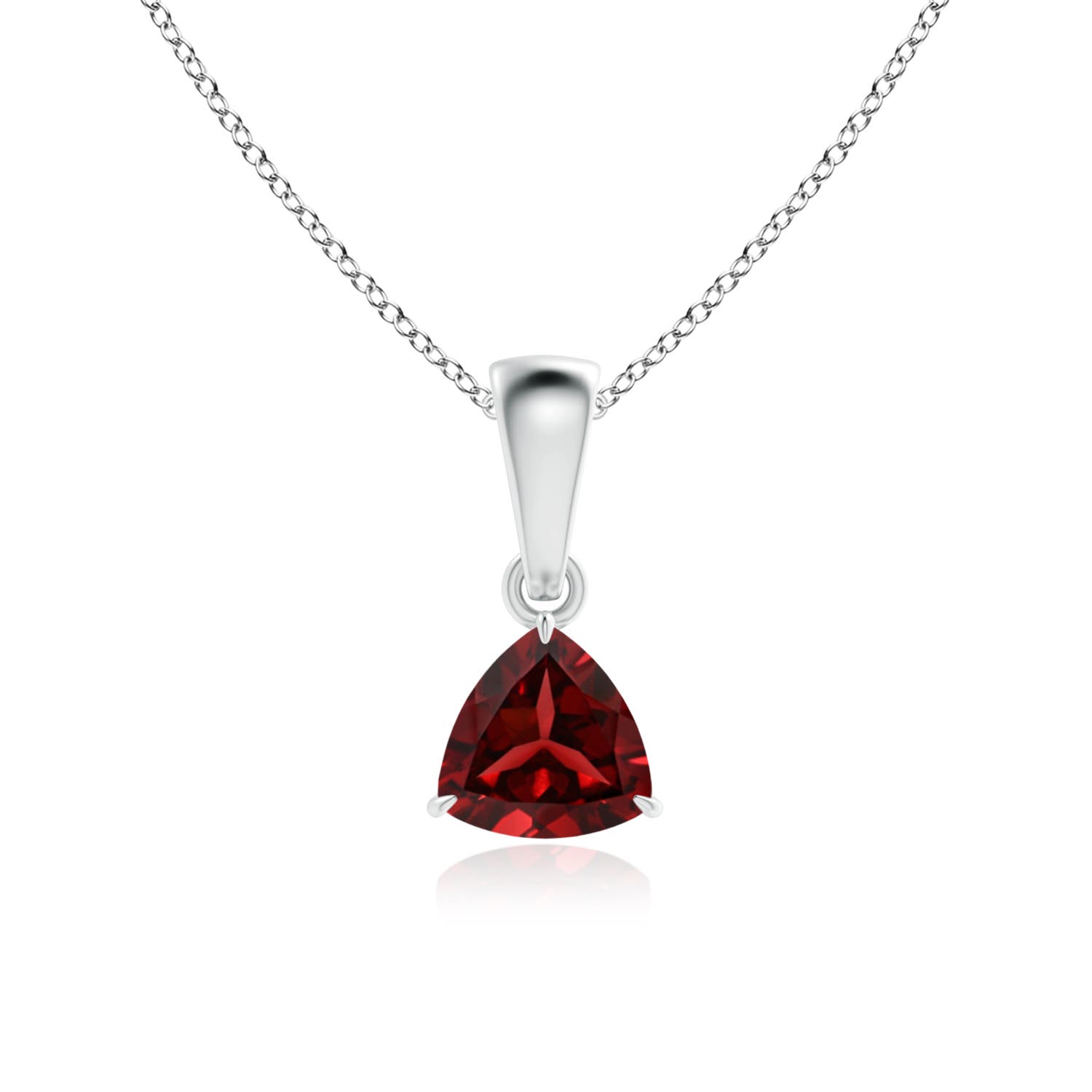 AAAA - Garnet / 0.5 CT / 14 KT White Gold