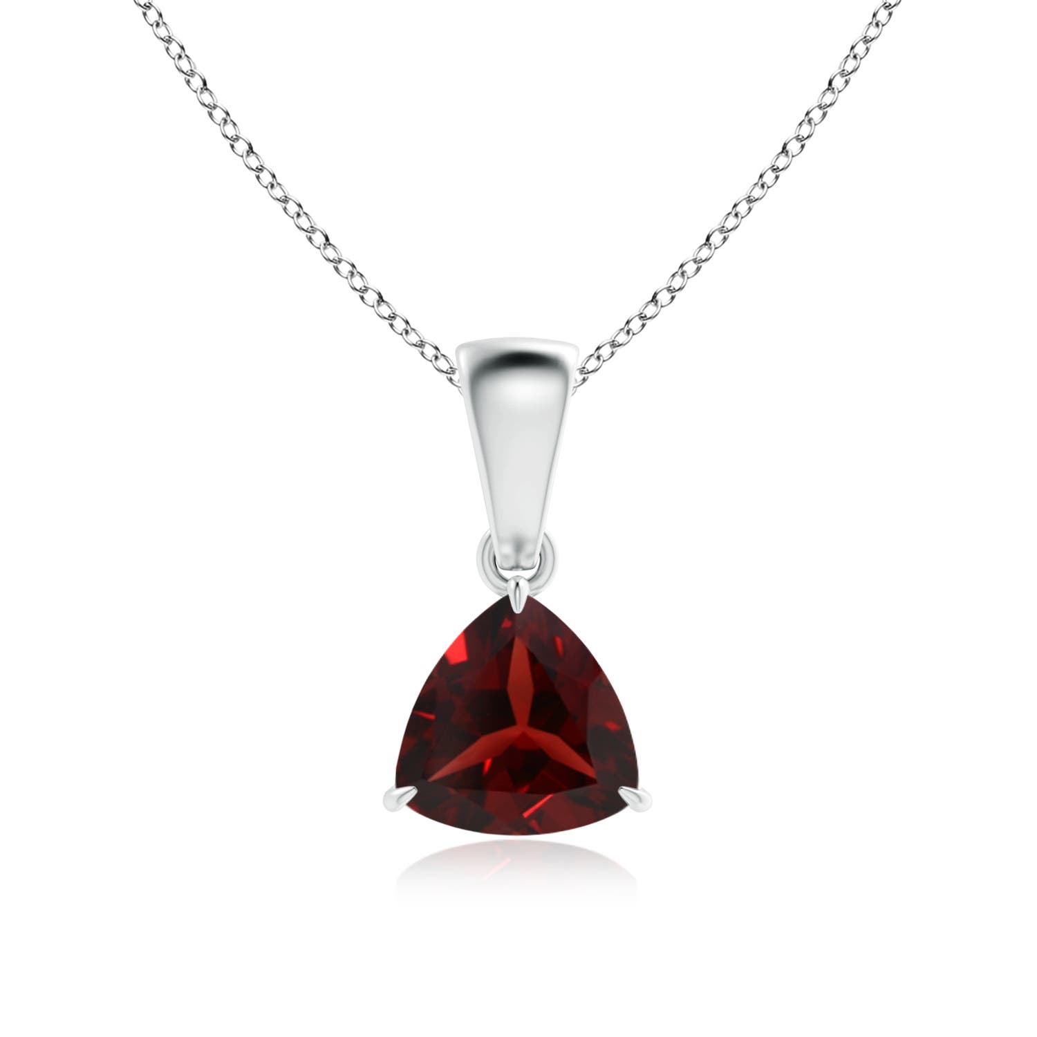 AAA - Garnet / 0.85 CT / 14 KT White Gold