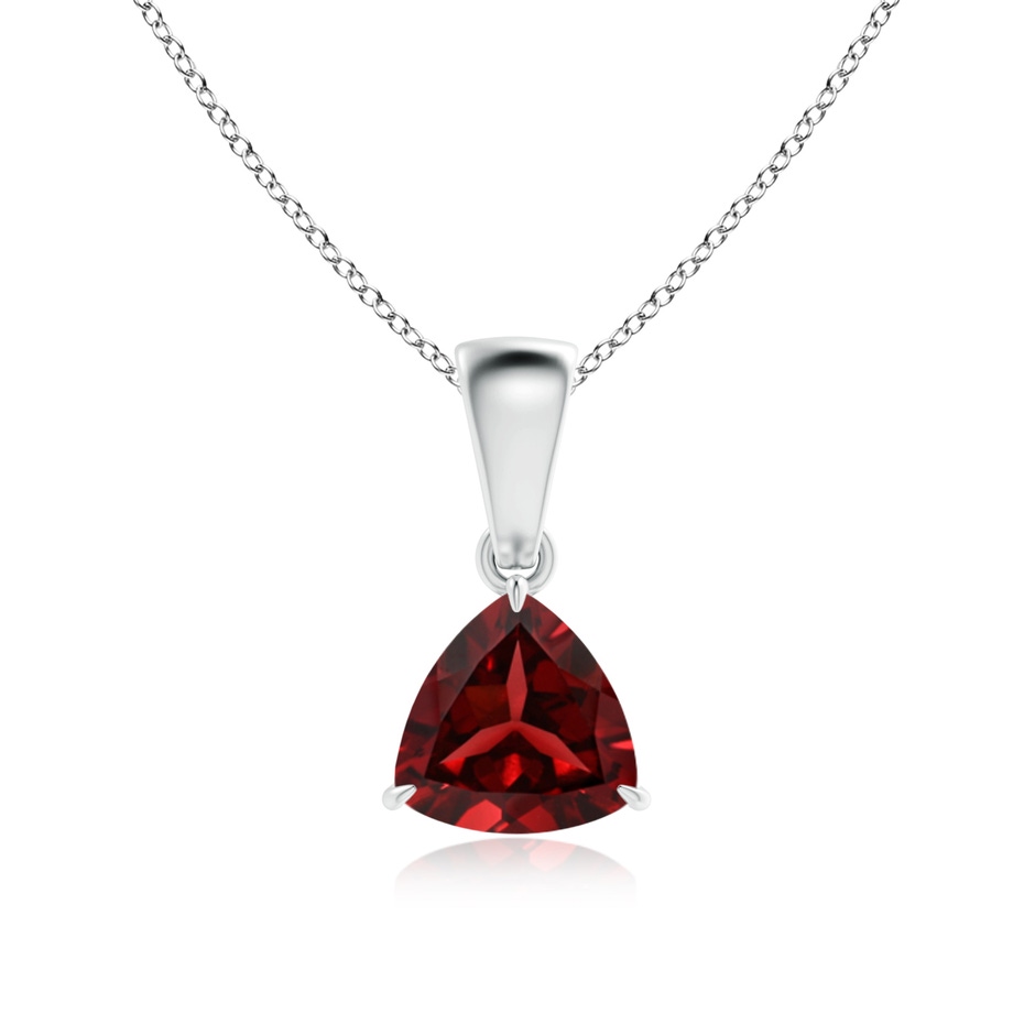 6mm AAAA Claw-Set Trillion Garnet Solitaire Pendant in P950 Platinum 