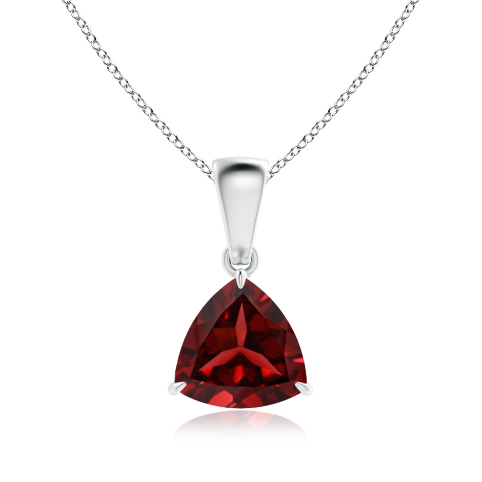 7mm AAAA Claw-Set Trillion Garnet Solitaire Pendant in P950 Platinum 