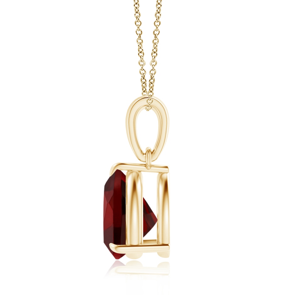 8mm AAAA Claw-Set Trillion Garnet Solitaire Pendant in Yellow Gold side 1
