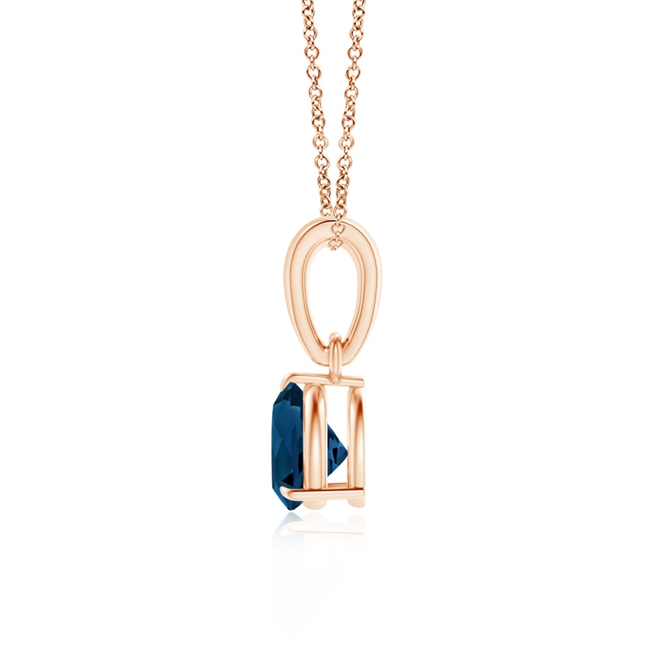 5mm AAAA Claw-Set Trillion London Blue Topaz Solitaire Pendant in Rose Gold product image