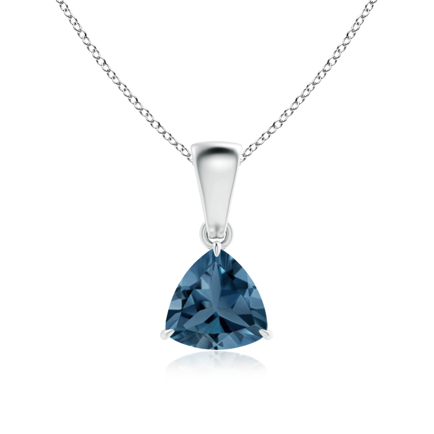 A - London Blue Topaz / 0.9 CT / 14 KT White Gold