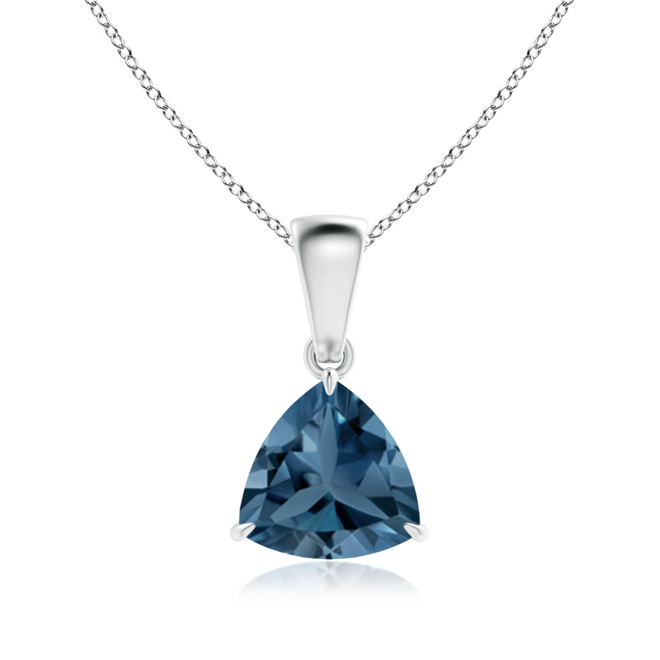 7mm A Claw-Set Trillion London Blue Topaz Solitaire Pendant in P950 Platinum 