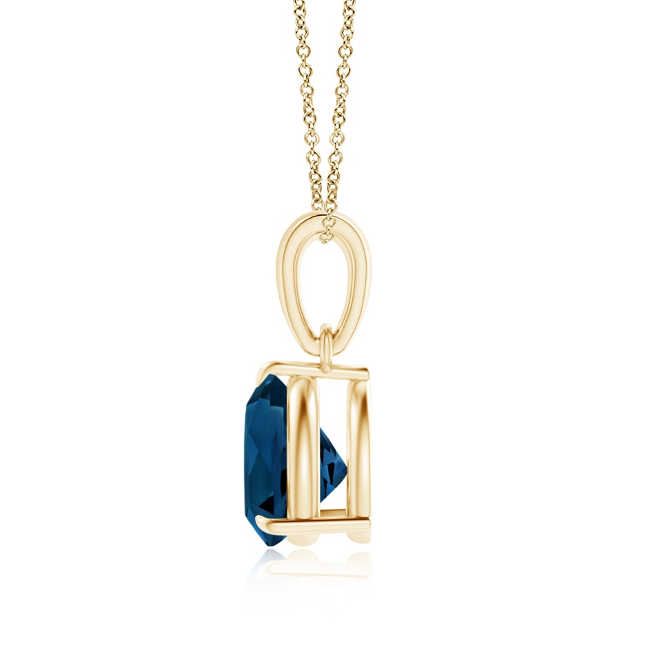 7mm AAAA Claw-Set Trillion London Blue Topaz Solitaire Pendant in Yellow Gold product image