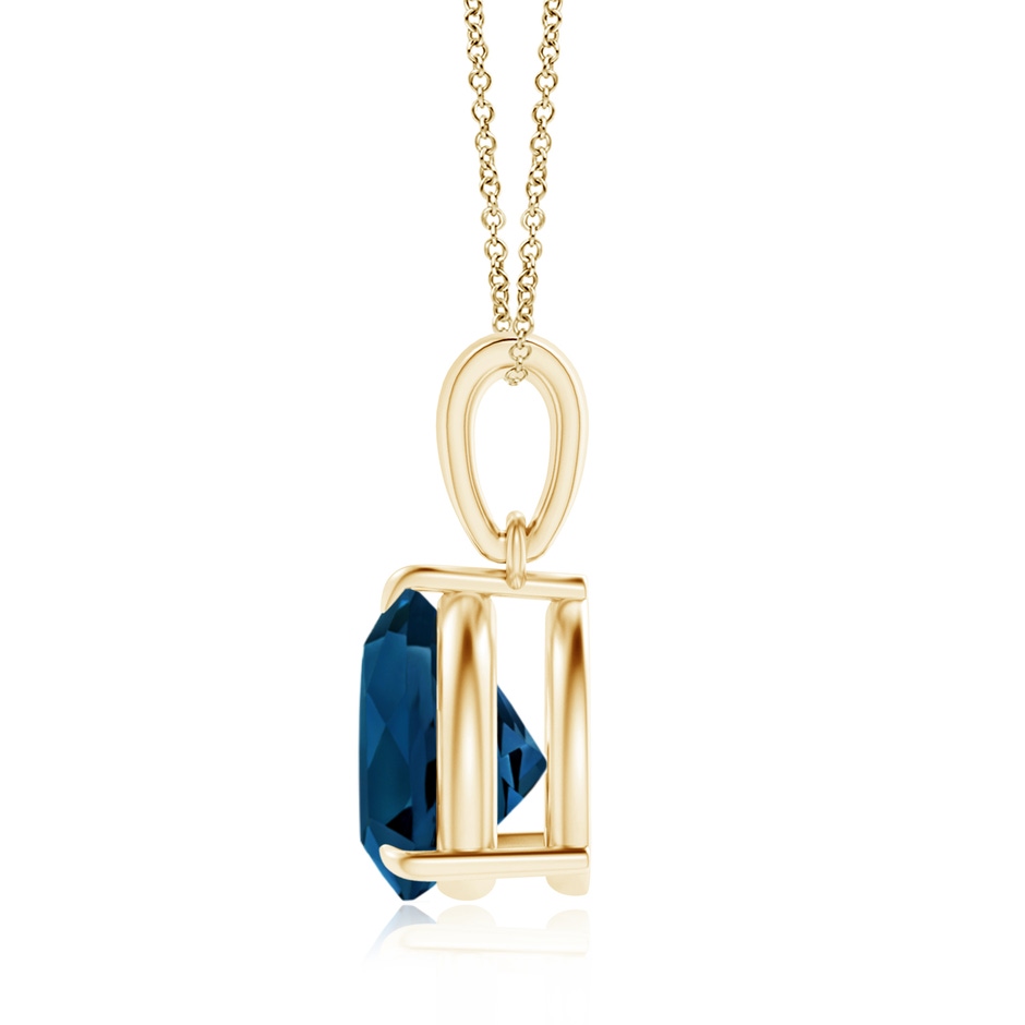 8mm AAAA Claw-Set Trillion London Blue Topaz Solitaire Pendant in Yellow Gold product image