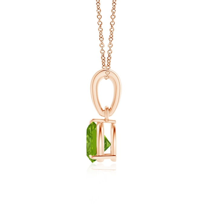 5mm AAAA Claw-Set Trillion Peridot Solitaire Pendant in Rose Gold product image