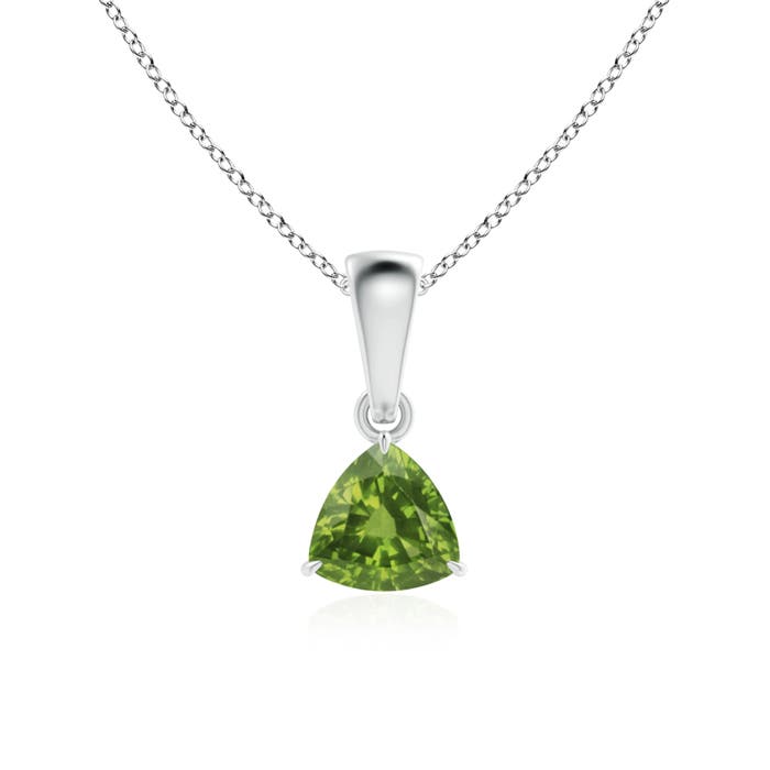 AAAA - Peridot / 0.5 CT / 14 KT White Gold