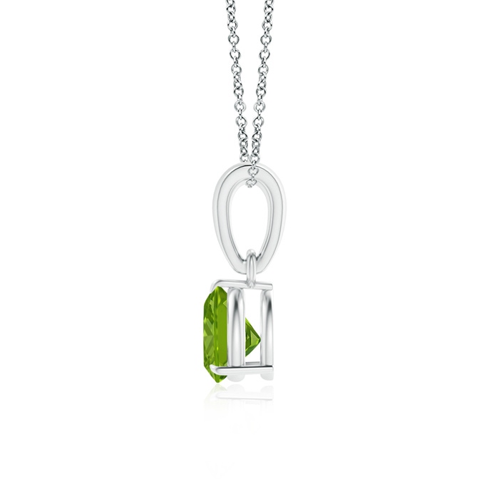 5mm AAAA Claw-Set Trillion Peridot Solitaire Pendant in White Gold product image