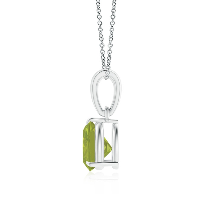 6mm AA Claw-Set Trillion Peridot Solitaire Pendant in White Gold product image