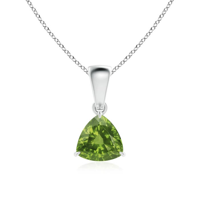 AAAA - Peridot / 0.7 CT / 14 KT White Gold