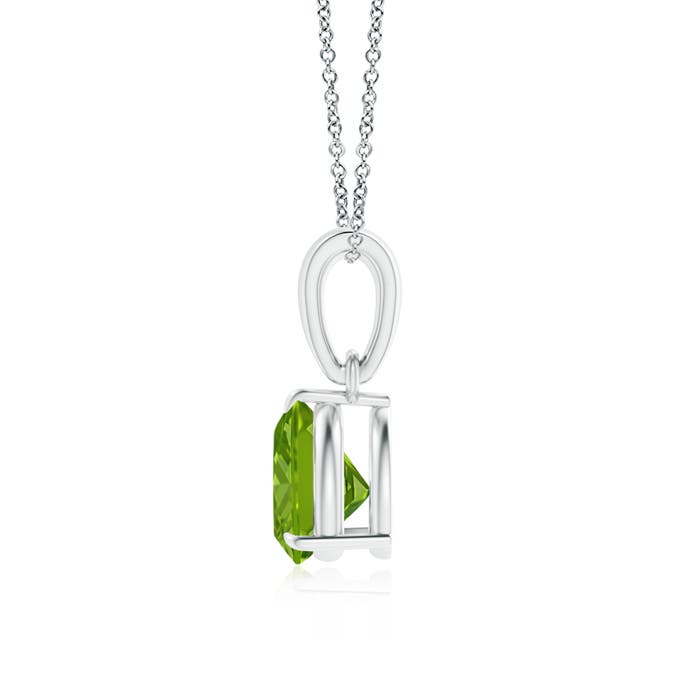 AAAA - Peridot / 0.7 CT / 14 KT White Gold