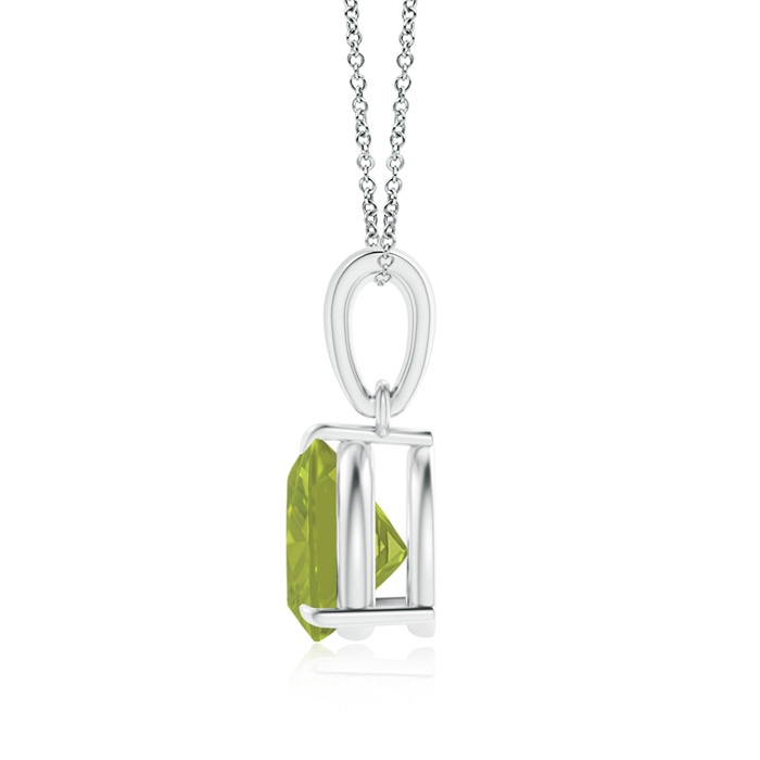 7mm AA Claw-Set Trillion Peridot Solitaire Pendant in White Gold product image