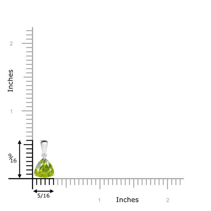 7mm AA Claw-Set Trillion Peridot Solitaire Pendant in White Gold product image