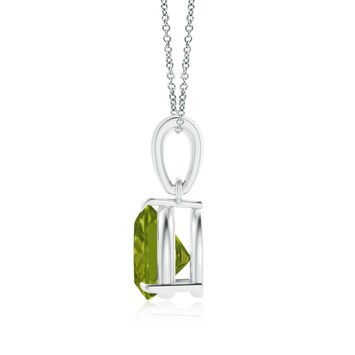 7mm AAA Claw-Set Trillion Peridot Solitaire Pendant in White Gold product image