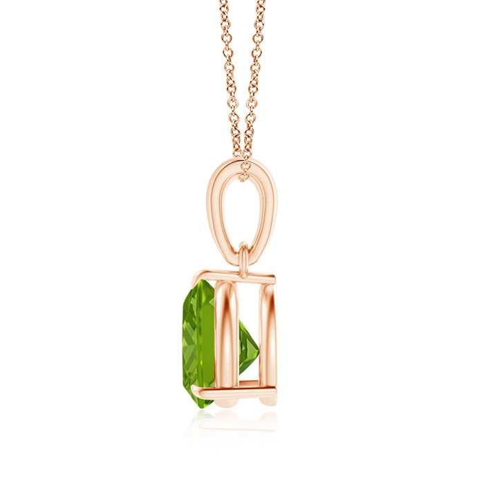 7mm AAAA Claw-Set Trillion Peridot Solitaire Pendant in Rose Gold product image