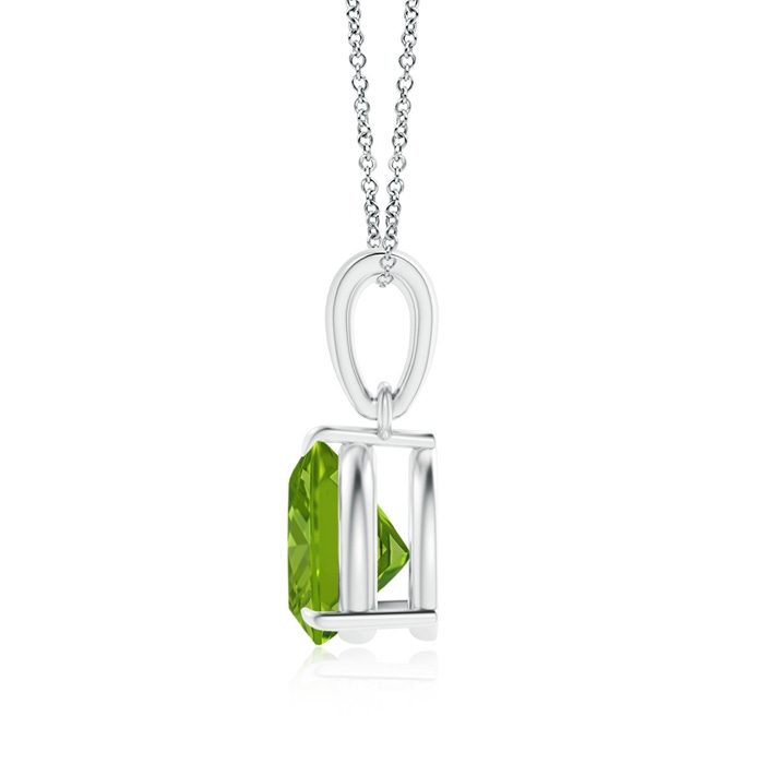 7mm AAAA Claw-Set Trillion Peridot Solitaire Pendant in White Gold product image