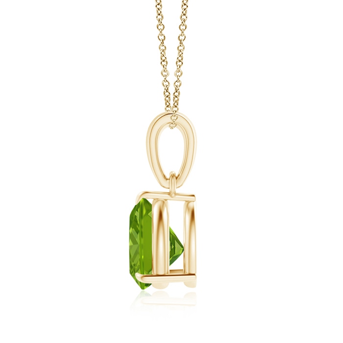 7mm AAAA Claw-Set Trillion Peridot Solitaire Pendant in Yellow Gold product image