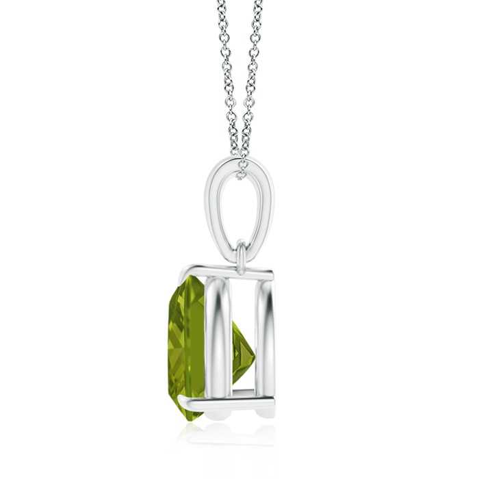 8mm AAA Claw-Set Trillion Peridot Solitaire Pendant in White Gold product image