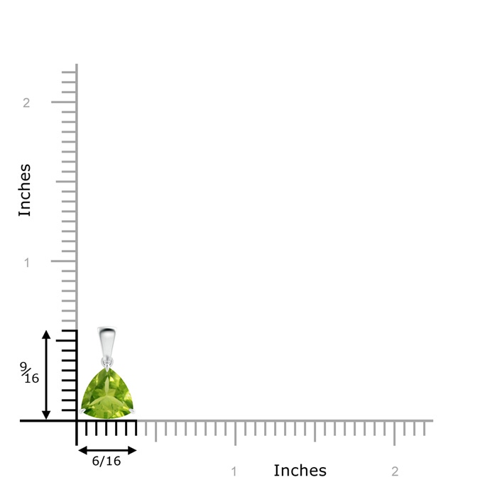 8mm AAA Claw-Set Trillion Peridot Solitaire Pendant in White Gold product image