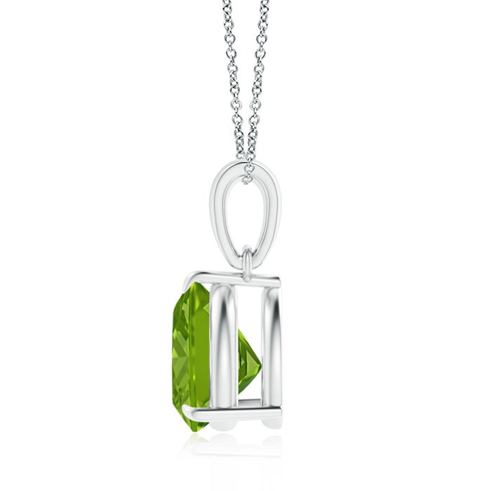8mm AAAA Claw-Set Trillion Peridot Solitaire Pendant in P950 Platinum - side 1