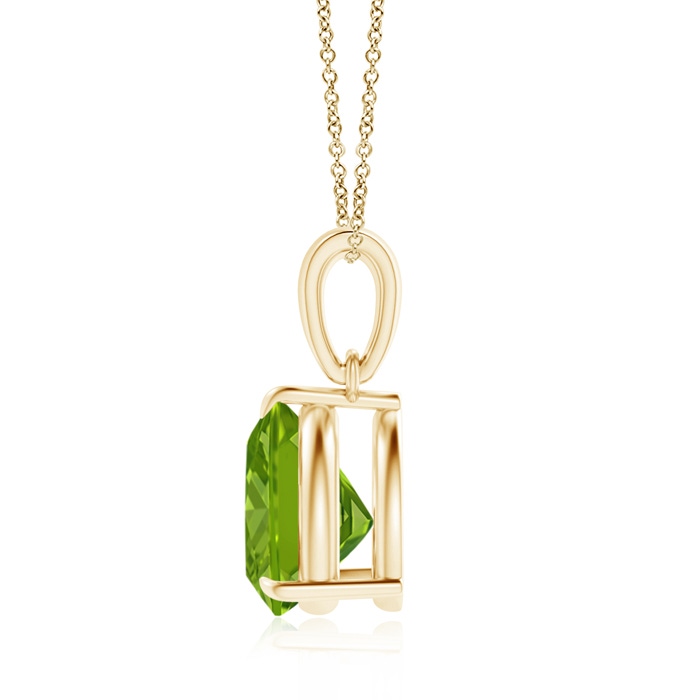 8mm AAAA Claw-Set Trillion Peridot Solitaire Pendant in Yellow Gold product image