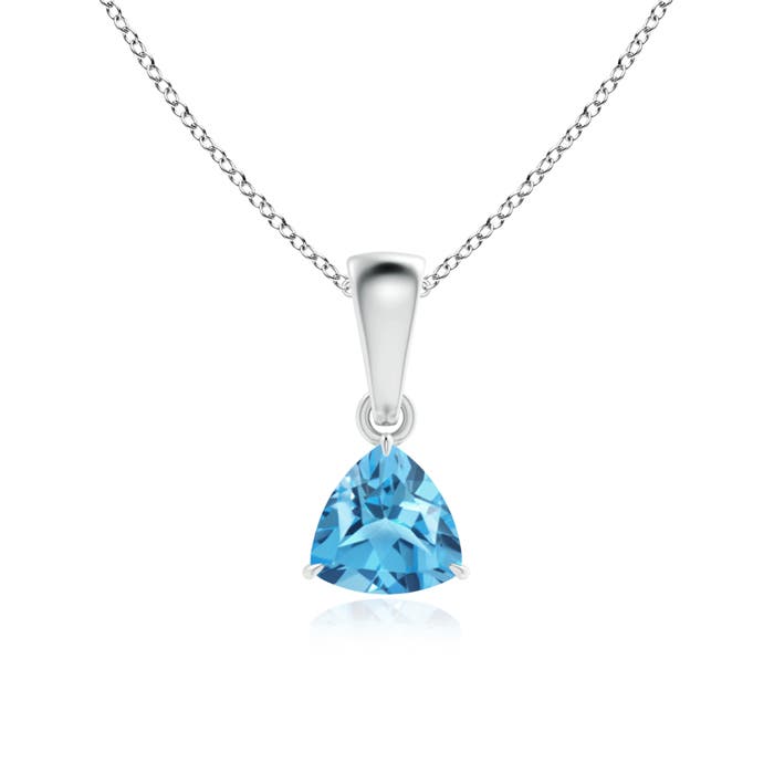 AA - Swiss Blue Topaz / 0.5 CT / 14 KT White Gold