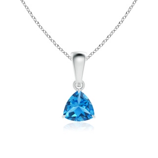 5mm AAAA Claw-Set Trillion Swiss Blue Topaz Solitaire Pendant in P950 Platinum