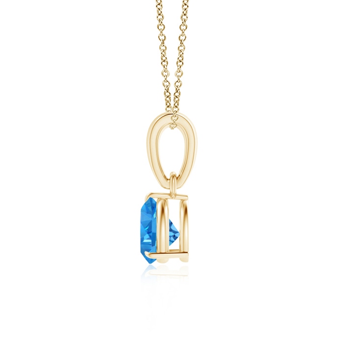 5mm AAAA Claw-Set Trillion Swiss Blue Topaz Solitaire Pendant in Yellow Gold product image