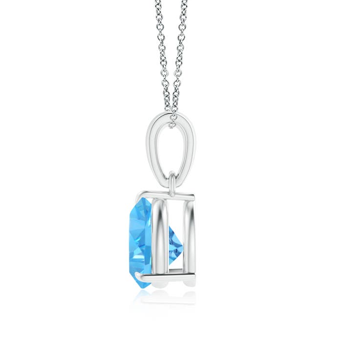 AAA - Swiss Blue Topaz / 1.3 CT / 14 KT White Gold