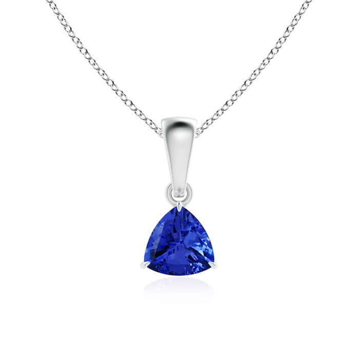 5mm AAA Claw-Set Trillion Tanzanite Solitaire Pendant in P950 Platinum 