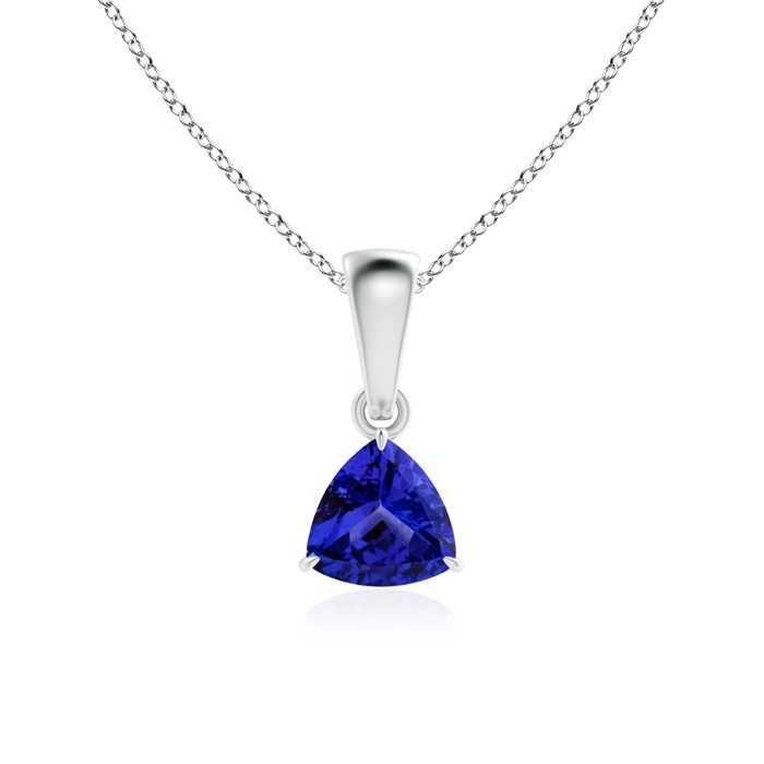 5mm AAAA Claw-Set Trillion Tanzanite Solitaire Pendant in P950 Platinum 