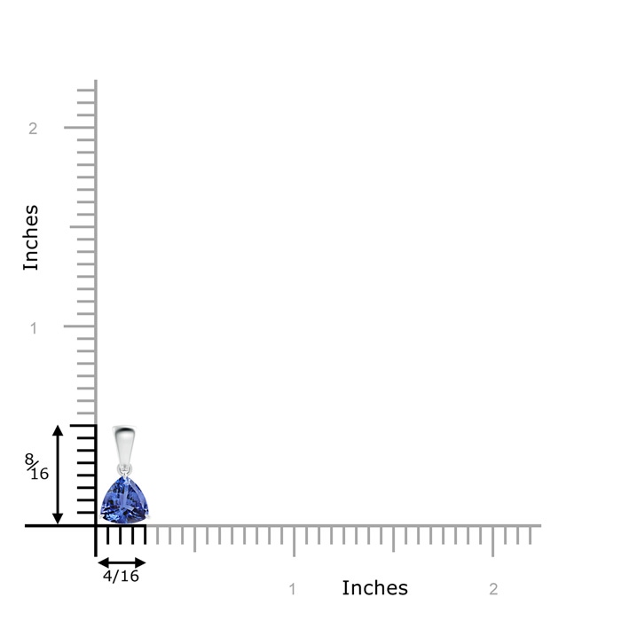 6mm AA Claw-Set Trillion Tanzanite Solitaire Pendant in White Gold product image