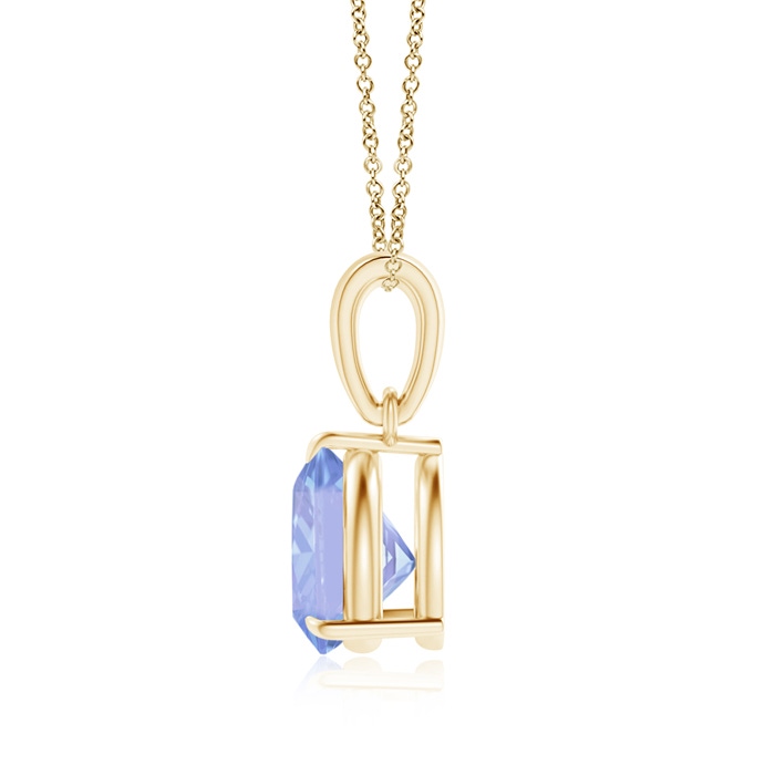 7mm A Claw-Set Trillion Tanzanite Solitaire Pendant in Yellow Gold product image