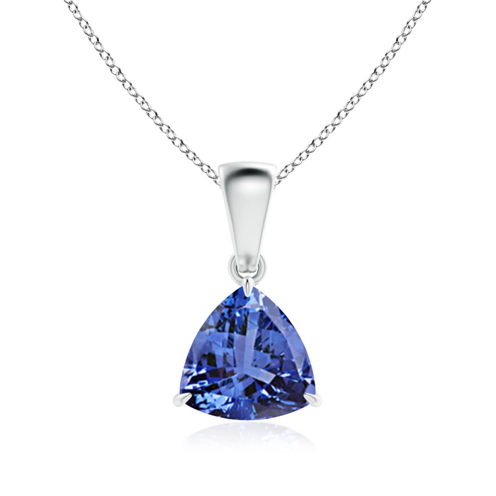 7mm AA Claw-Set Trillion Tanzanite Solitaire Pendant in P950 Platinum 