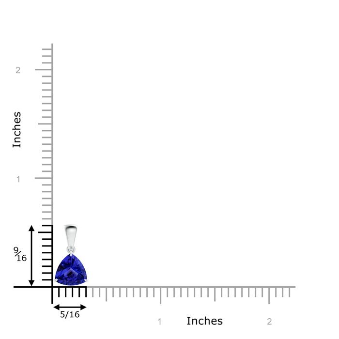 7mm AAAA Claw-Set Trillion Tanzanite Solitaire Pendant in P950 Platinum product image