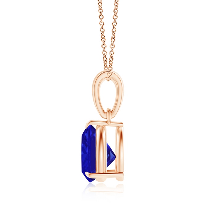 7mm AAAA Claw-Set Trillion Tanzanite Solitaire Pendant in Rose Gold product image