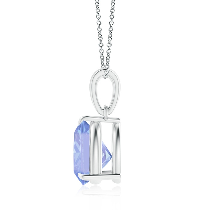 8mm A Claw-Set Trillion Tanzanite Solitaire Pendant in White Gold product image