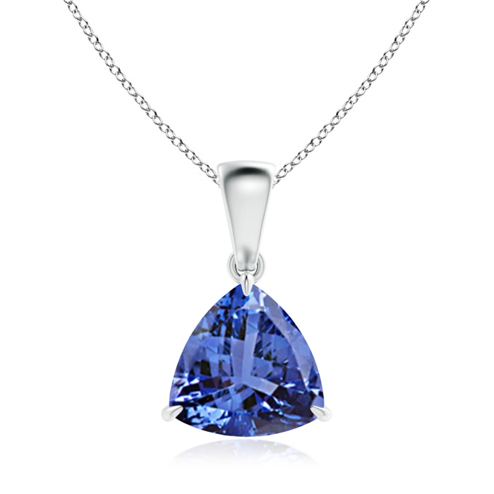 8mm AA Claw-Set Trillion Tanzanite Solitaire Pendant in P950 Platinum 