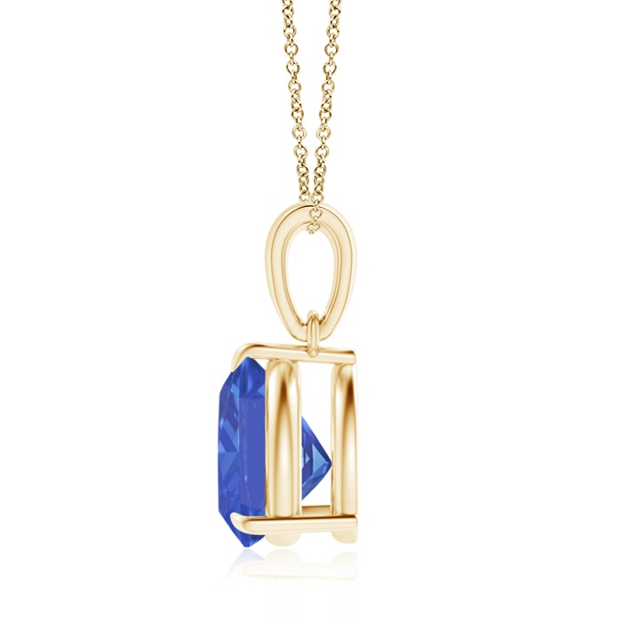 8mm AA Claw-Set Trillion Tanzanite Solitaire Pendant in Yellow Gold product image