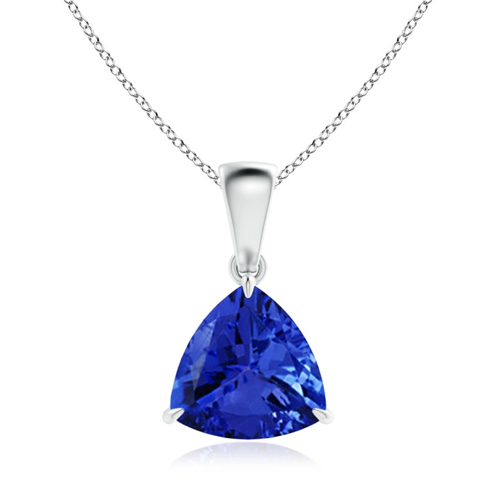 8mm AAA Claw-Set Trillion Tanzanite Solitaire Pendant in P950 Platinum 
