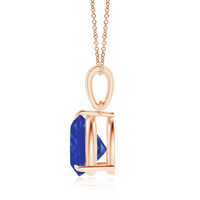 8mm AAA Claw-Set Trillion Tanzanite Solitaire Pendant in Rose Gold product image