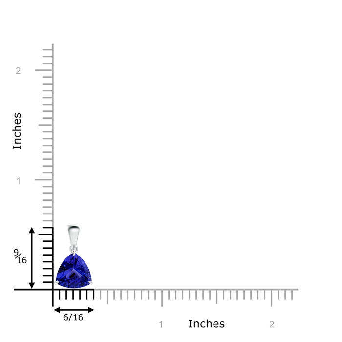 8mm AAAA Claw-Set Trillion Tanzanite Solitaire Pendant in P950 Platinum product image