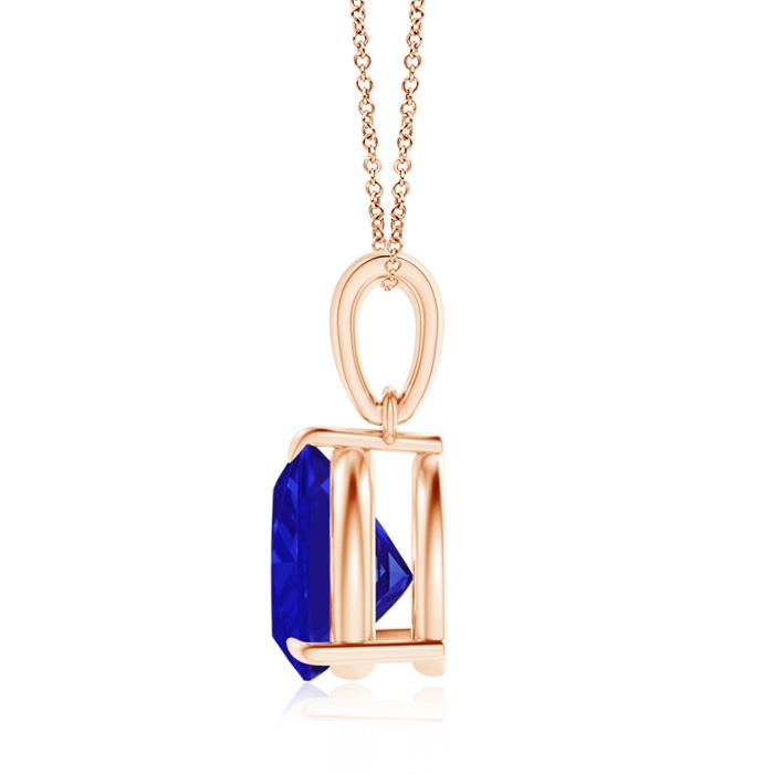 8mm AAAA Claw-Set Trillion Tanzanite Solitaire Pendant in Rose Gold product image