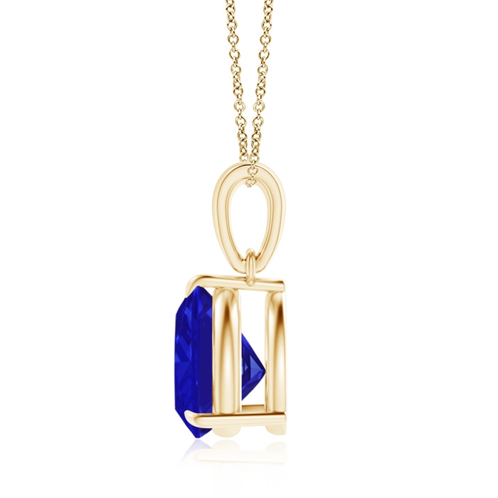 8mm AAAA Claw-Set Trillion Tanzanite Solitaire Pendant in Yellow Gold product image