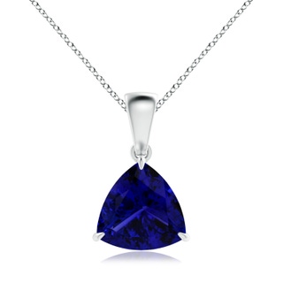 12.84x12.77x8.61mm AAAA Claw-Set GIA Certified Trillion Tanzanite Solitaire Pendant in P950 Platinum