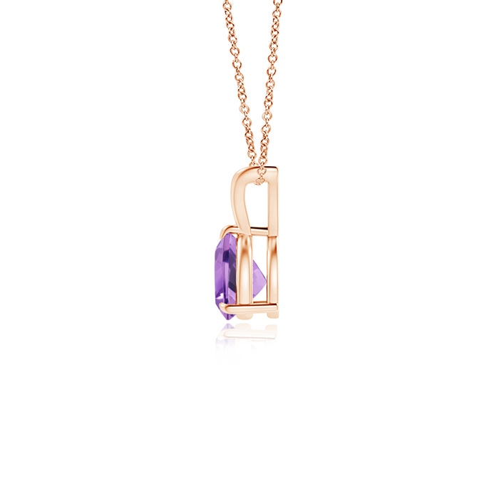 5mm A Claw-Set Trillion Amethyst V-Bale Pendant in Rose Gold product image