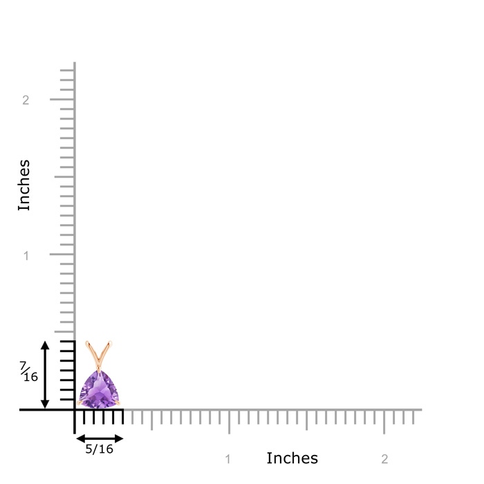 6mm A Claw-Set Trillion Amethyst V-Bale Pendant in Rose Gold product image