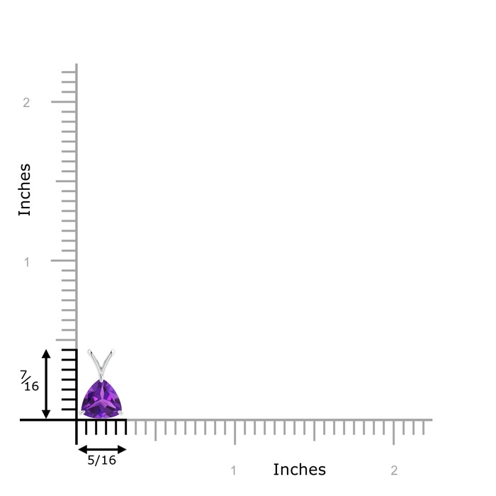 6mm AAAA Claw-Set Trillion Amethyst V-Bale Pendant in White Gold product image