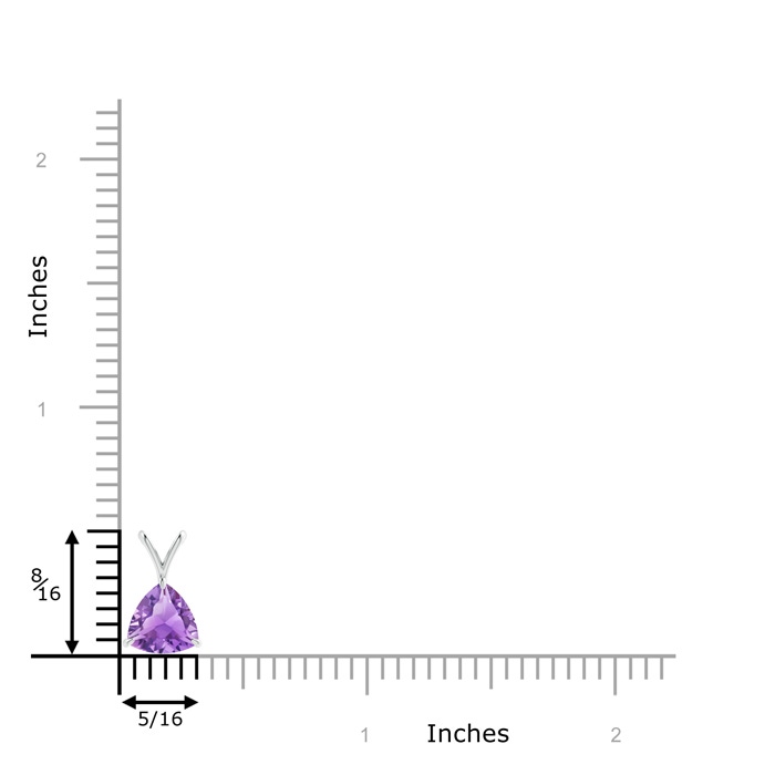 7mm A Claw-Set Trillion Amethyst V-Bale Pendant in P950 Platinum product image